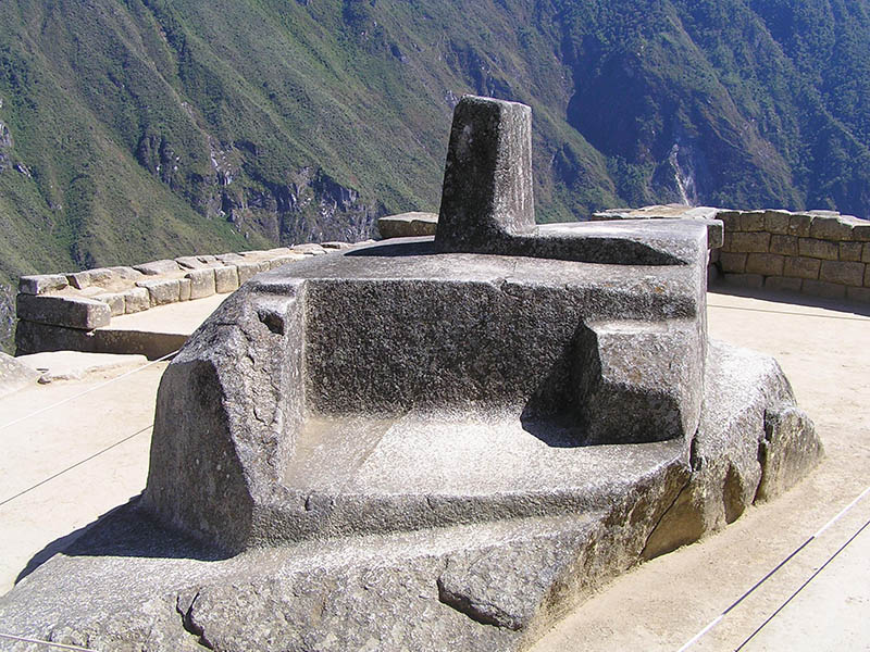 Relógio Intihuatana em Machu Picchu