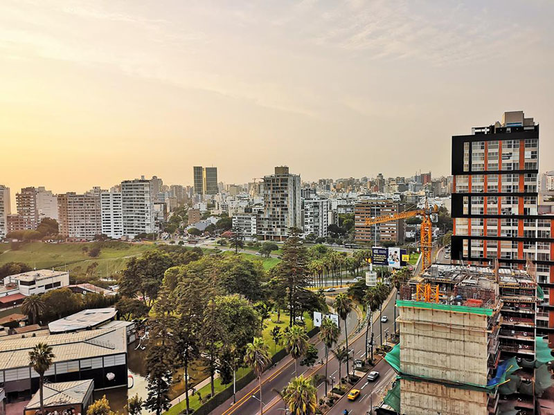 Vista aérea do bairro Barranco em Lima