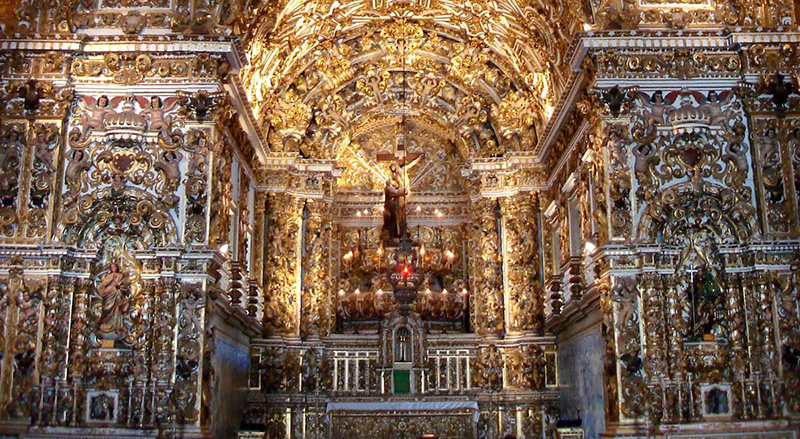 Interior do Convento de São Francisco em Lima 