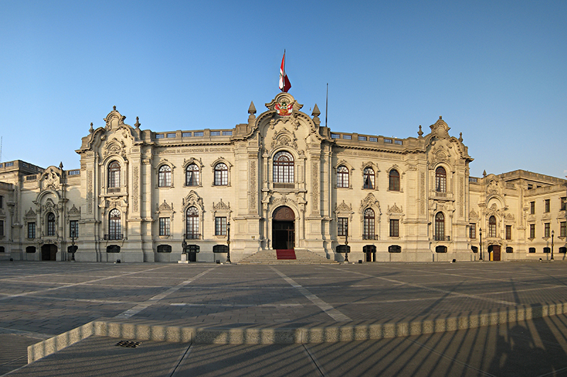 Fachada do Palácio do Governo em Lima 