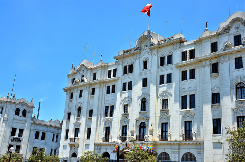 Fachada do Gran Hotel Bolivar em Lima