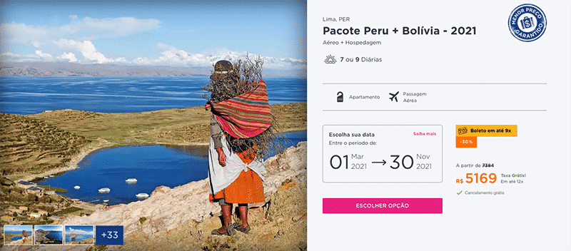 Pacote Hurb para Peru + Bolívia por R$ 5.169