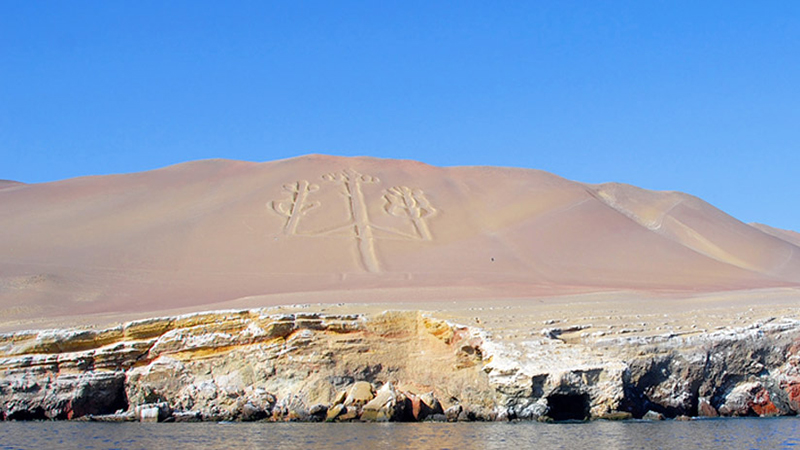 Candelabro do Deserto de Paracas no Peru