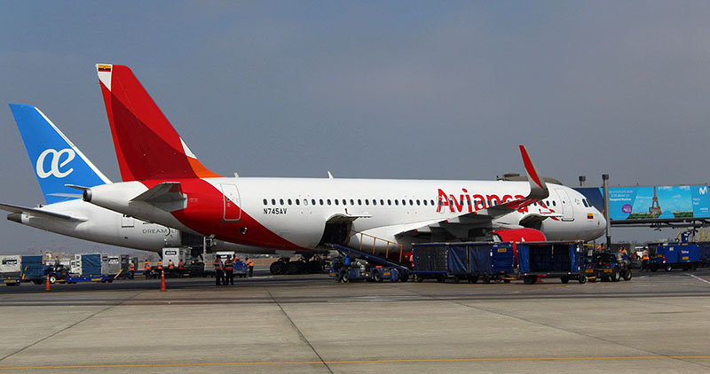 Avião da empresa Avianca no Peru
